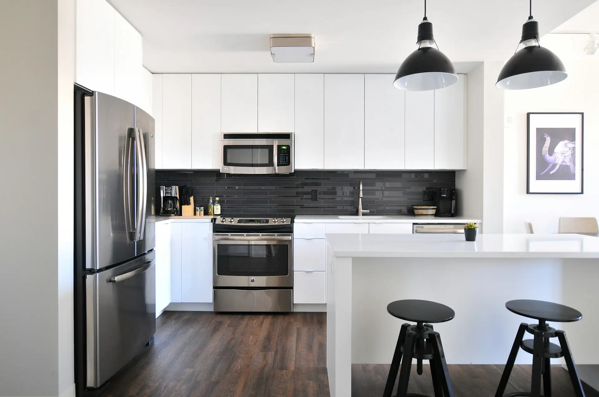 Modern kitchen with sleek design.
